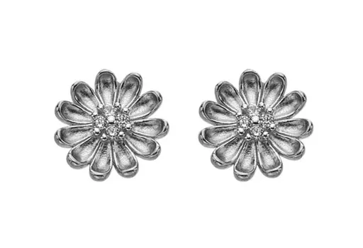 Hot Diamonds Cercei din argint in formă de floare cu zircon Thank You Silver Whisper SWE012