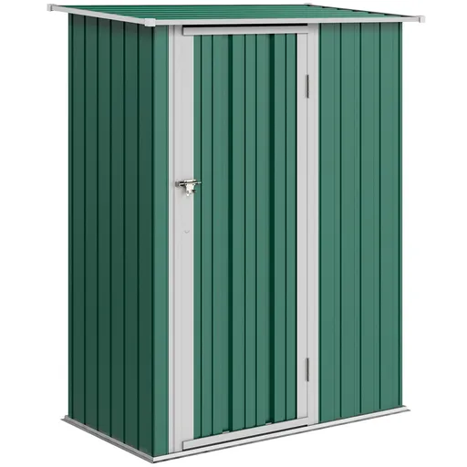 Outsunny Magazie Grădină Dulap pentru Scule 142x84x189cm Din Otel Impermeabil Verde Inchis | Aosom Romania