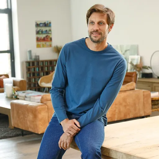 Set de 3 tricouri cu guler rotund și mânecă lungă