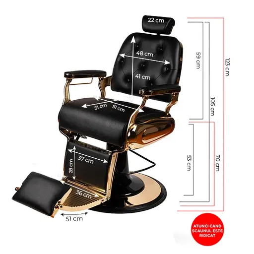 Scaun Frizerie Menoser Juarez Negru