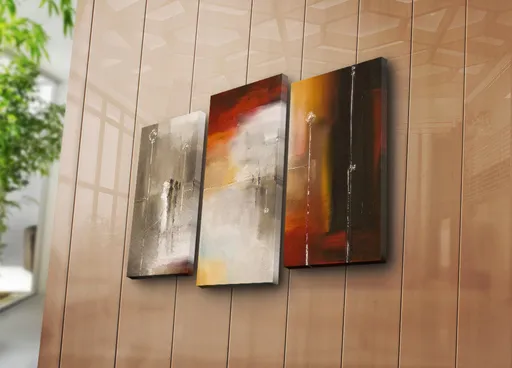 Tablou decorativ, 3PATK-83, 20 x 39 cm, 2 piese, Multicolor