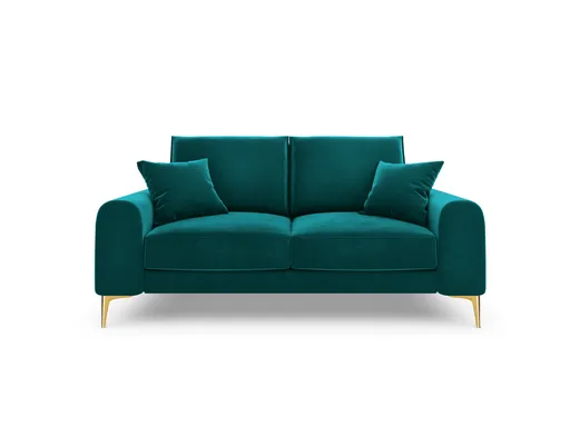 Canapea, Madara, Mazzini Sofas, 2 locuri, gold legs, 172x102x90 cm, catifea, turcoaz