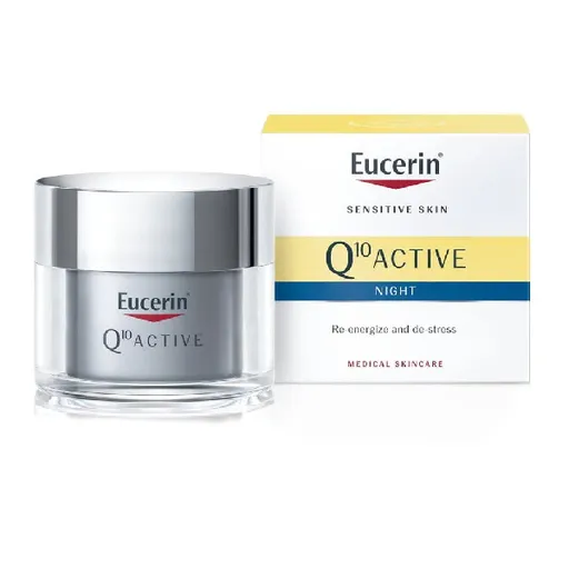 Eucerin Cremă de noapte regenerantă împotriva ridurilor pentru toate tipurile de piele sensibilă Q10 Active 50 ml