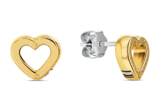 Tommy Hilfiger Cercei placați cu aur in formă de inimă Toggle Heart 2780972