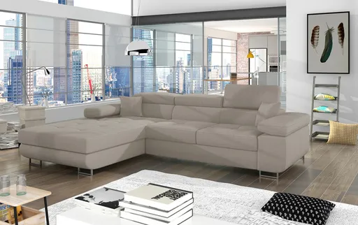 Coltar extensibil stanga 4 locuri ELTAP, Armd-368, Armando, 289x203x85 cm, lemn/poliester, bej