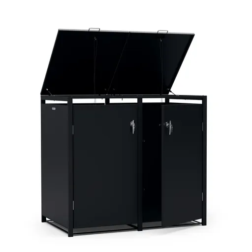 Blumfeldt BinSafe, coș de gunoi, 2 coșuri de gunoi, 240 l, cu încuietoare, din oțel galvanizat rezistent la intemperii