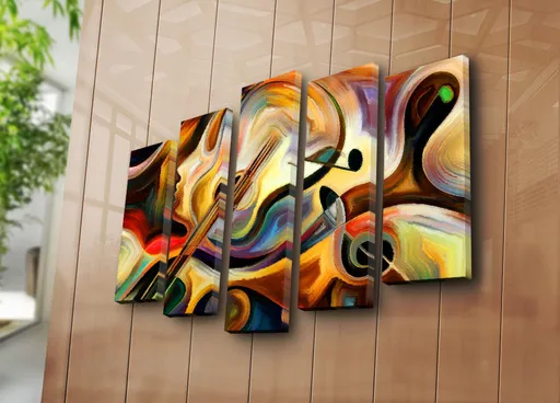 Tablou decorativ, 5PATK-231, 19 x 70 cm, Multicolor