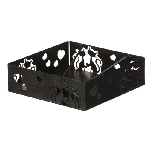 Autronic Suport metalic pentru șervețele, pătrat,pisici, negru