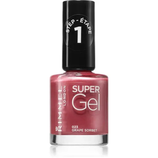 Rimmel Super Gel gel de unghii fara utilizarea UV sau lampa LED culoare 023 Grape Sorbet 12 ml