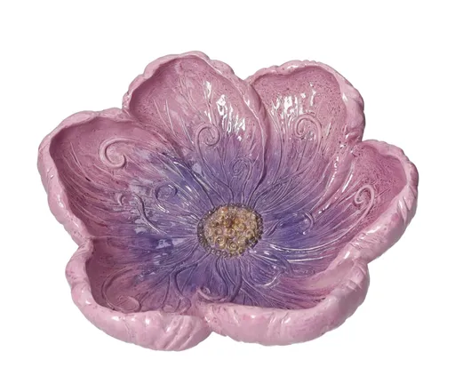 Platou decorativ, Flora Pink, Brandani, D26x8 cm, rasina