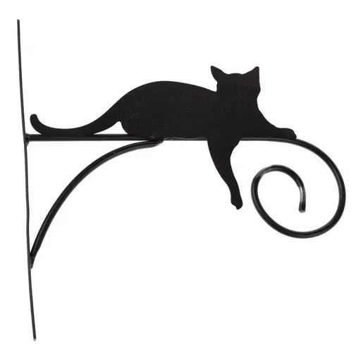 Cârlig decorativ din metal cu pisică, 27 x 1,5 x26,5 cm