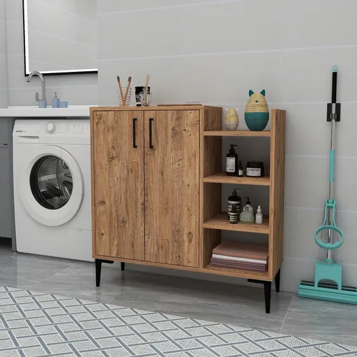 Dulap multifunctional, Hanah Home, Leskar, 90x90.6x29.6 cm, Maro