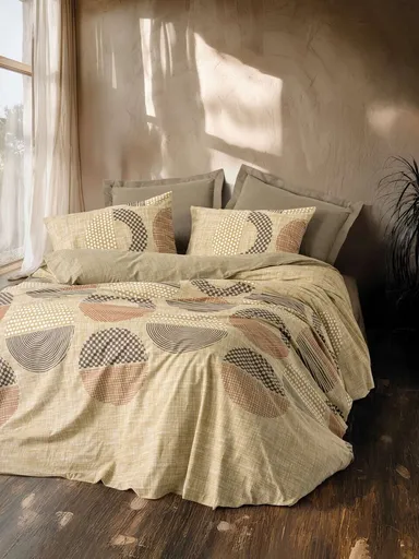 Lenjerie de pat pentru o persoana, L'essentiel Maison, Moona, Bumbac Ranforce , Maro