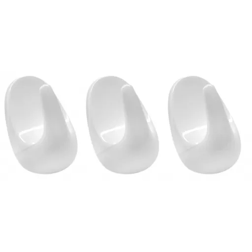 Set 3 carlige autocolante Fackelmann 20601 Tecno, 4,2 cm, Alb