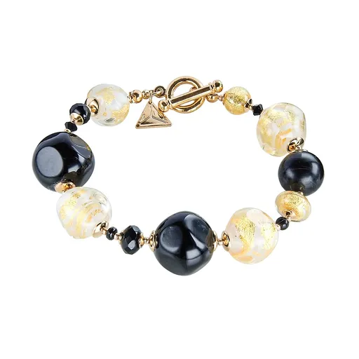 Lampglas Brățară elegantă Gold Elegance cu aur de 24 de carate în perle Lampglas BCQ11