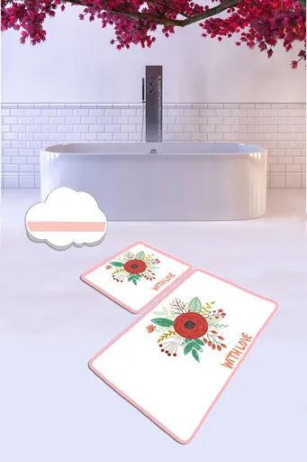 Set covorase de baie, L'essentiel Maison, With Love, Poliester, Multicolor