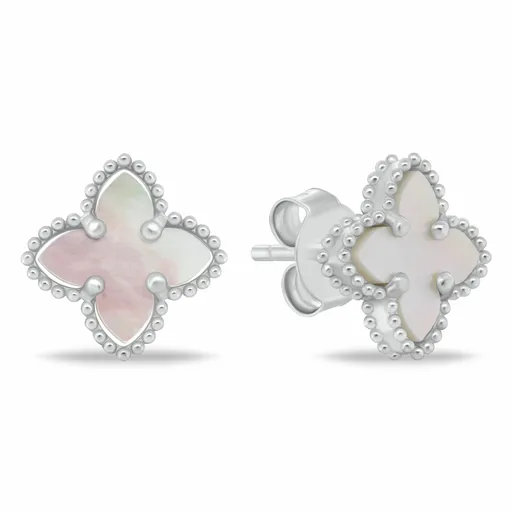 Brilio Silver Fermecători cercei cu motiv floral de argint EA1156W