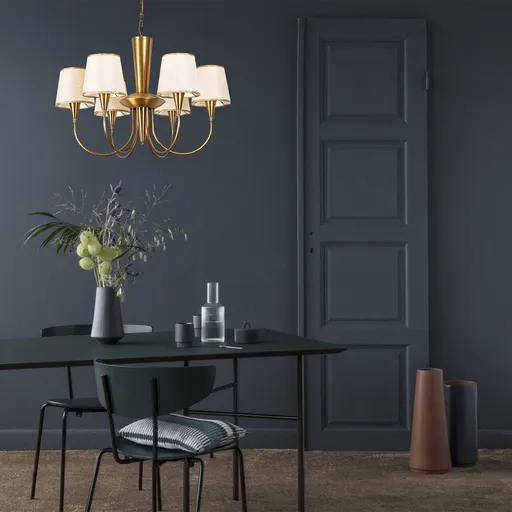 Lustra, Pardo - 3011, Opviq, 75 x 85 cm, 6 x E27, 40W, aramiu antic