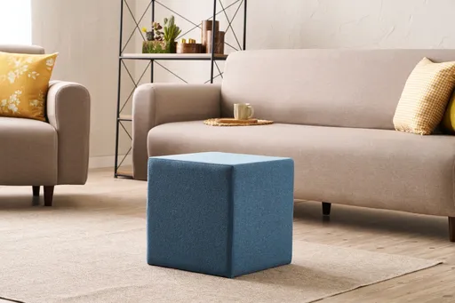 Taburet, Atelier del Sofa, 825BLC5109, Lemn, Albastru