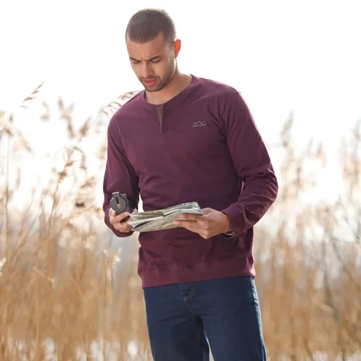 Set de 2 tricouri Henley cu mânecă lungă