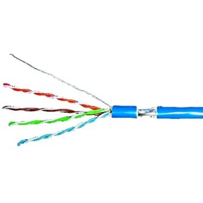 Rola 305 ml cablu F/UTP Cat.5e, 4x2xAWG24/1, PVC, Eca, albastru HSEKF424P1