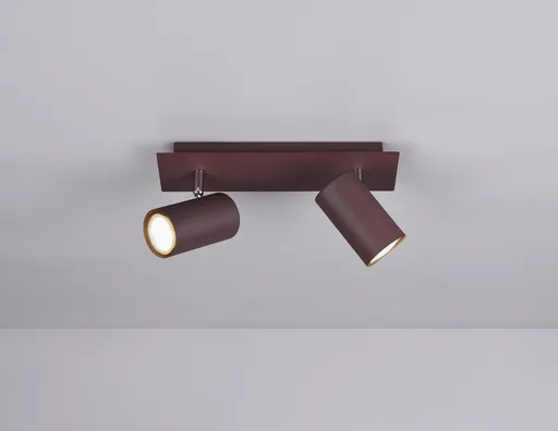 Plafoniera Marley, TRIO, 30x9x15 cm, 35W, 2x GU10, metal, maro