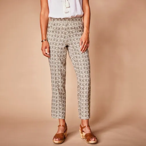 Pantaloni 7/8 cu pliuri cu imprimeu