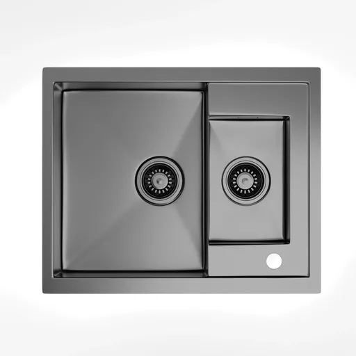 Klarstein Chiuvetă de bucătărie TitanSteel, 61 x 50 cm, 2 chiuvete, oțel inoxidabil, refractar