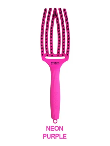 Perie de Par Curbata Olivia Garden Fingerbrush Thinkpink Neon Purple