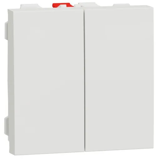 Intrerupator cap scara dublu 10A 2 module Schneider Noua Unica NU321318, alb