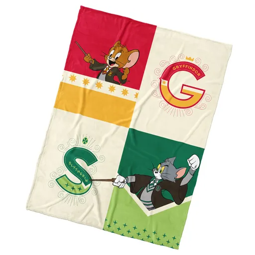 Carbotex Pătură pentru copii Tom și Jerry la Hogwarts, 130 x 170 cm