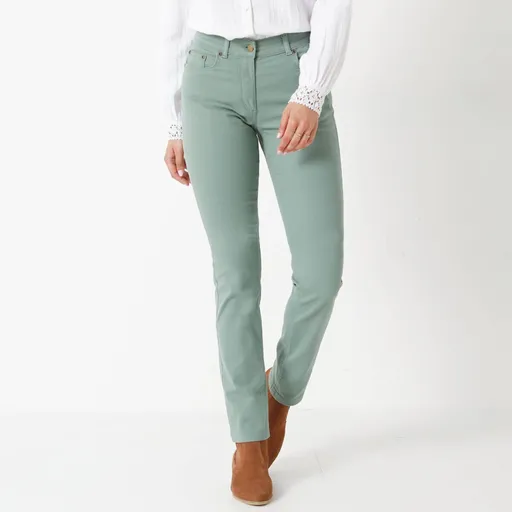 Pantaloni lungi slim de culoare uni