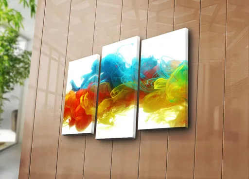 Tablou decorativ, 3PATK-87, 20 x 39 cm, 2 piese, Multicolor