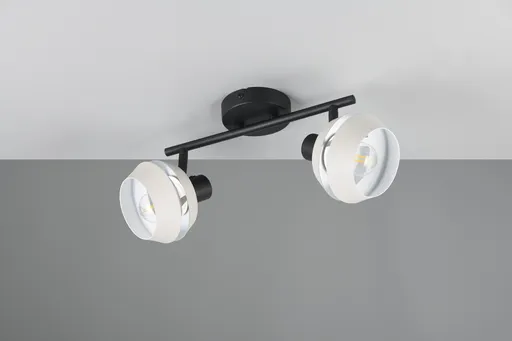 Plafoniera Isla, RL, 36.7x12x21 cm, 10W, 2x E14, metal, negru/gri