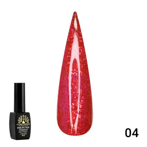 Oja Semipermanenta Shine Spectrum Red, 8 ml, 04, TPO Free