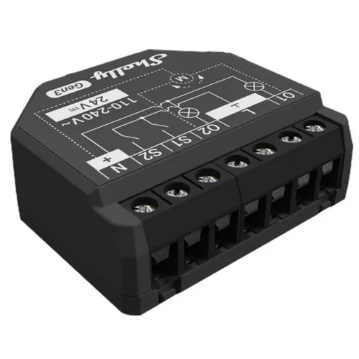 Releu inteligent Shelly 2PM GEN3, 2 canale, monitorizare consum, WiFi, Bluetooth, 2x10A 3800235261903