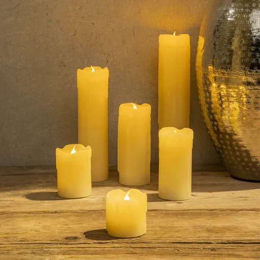 Lumânări de ceară cu LED, 6 buc.