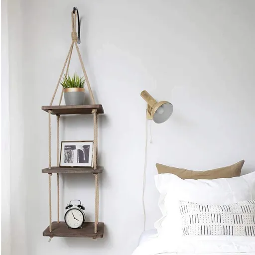 Raft de perete, Hanah Home, Gar013, 90x25x1.8 cm, Maro