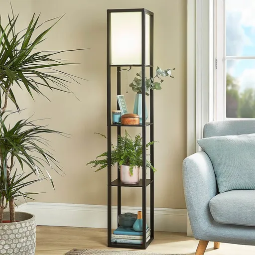 Lampă de podea cu rafturi