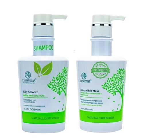 Set Cadou Xiaomoxuan S1M2 - Sampon Silky Smooth 300ml + Masca Colagen 550ml