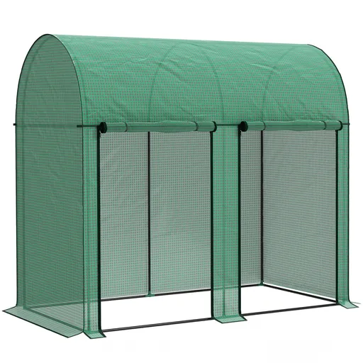 Outsunny Seră de grădină 2 m² dim. 2L x 1l x 1,78H m 2 Uși cu fermoar rulabile Oțel PE Densitate înaltă 140 g/m² Anti-UV alb | Aosom Romania