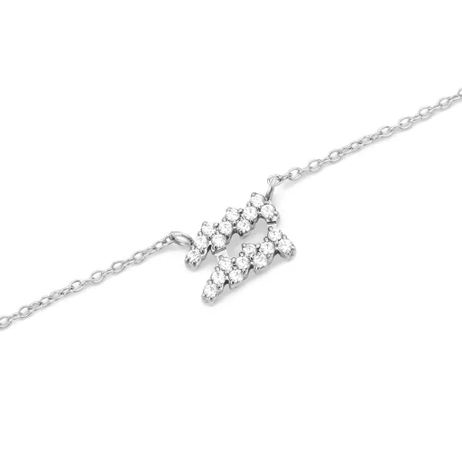 Daniel Wellington Colier stilat din oțel cu simbolul zodiacal Vărsător Crystal Zodiac DW00400953