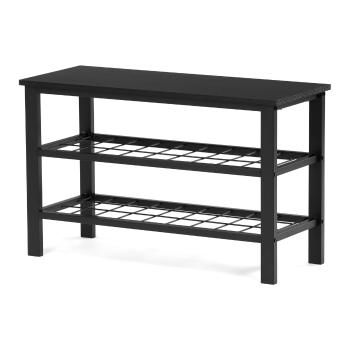 Raft pentru pantofi cu 2 rafturi, negru, negru