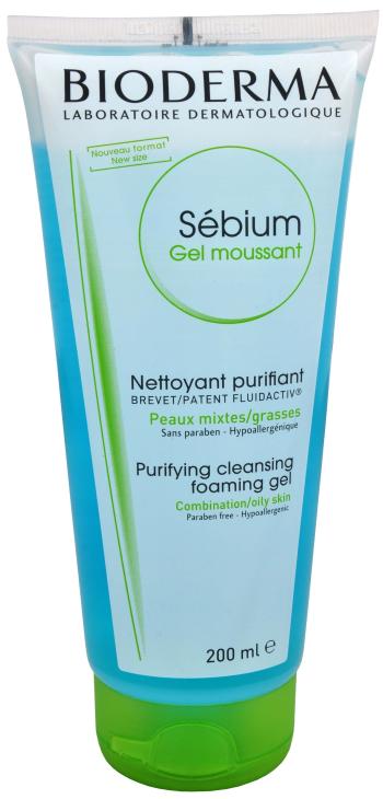 Bioderma Gel spumant de curățare pentru ten mixt până la gras Sébium Gel Moussant (Purifying And Foaming Gel) 200 ml