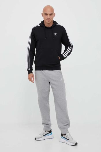 Mikina adidas Originals 3-Stripes pánská, černá barva, s kapucí, s aplikací, IM2088
