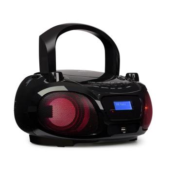 Auna ROADIE DAB, cd player, dab / dab +, fm, led disco efect de lumină, bluetooth, culoare neagră