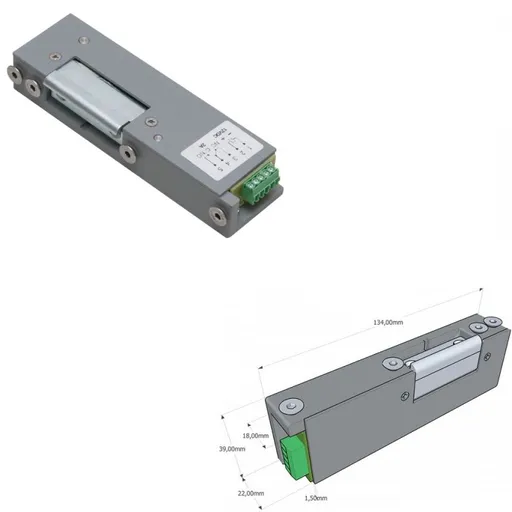 Yala electromagnetica incastrabila DORCAS-77N512F pentru usi de urgenta, deschidere sub presiune de pana la 450Kgf, NC, 11-12Vcc