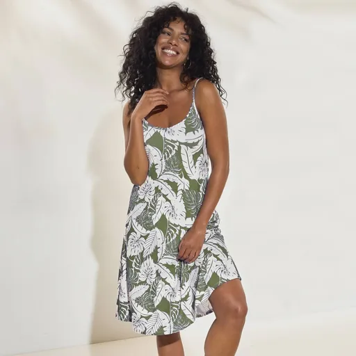 Rochie scurtă evazată cu imprimeu