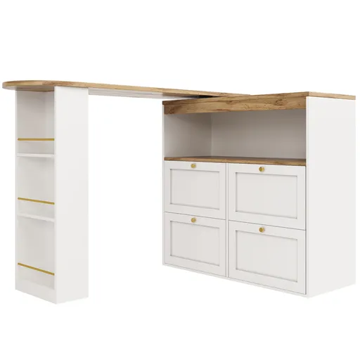 Masă de bar rotativă la 360°, Alb | Aosom Romania