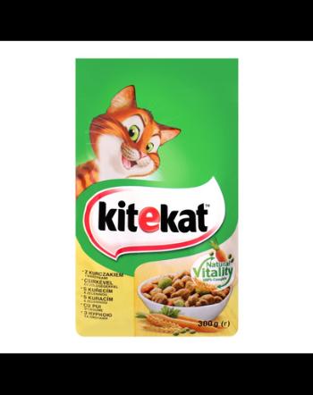 KITEKAT Hrană uscată cu pui și legume pentru pisici adulte 300 gr x 14